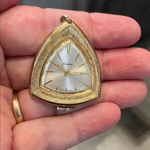 Gold-Tone Triangle Pendant Watch Necklace - Gold